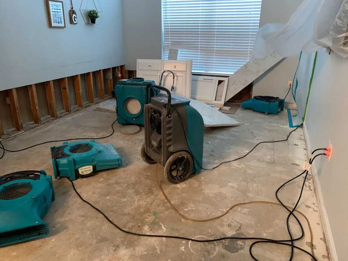 Dehumidifier in flood-cut room for Water Extraction & Removal in Armada